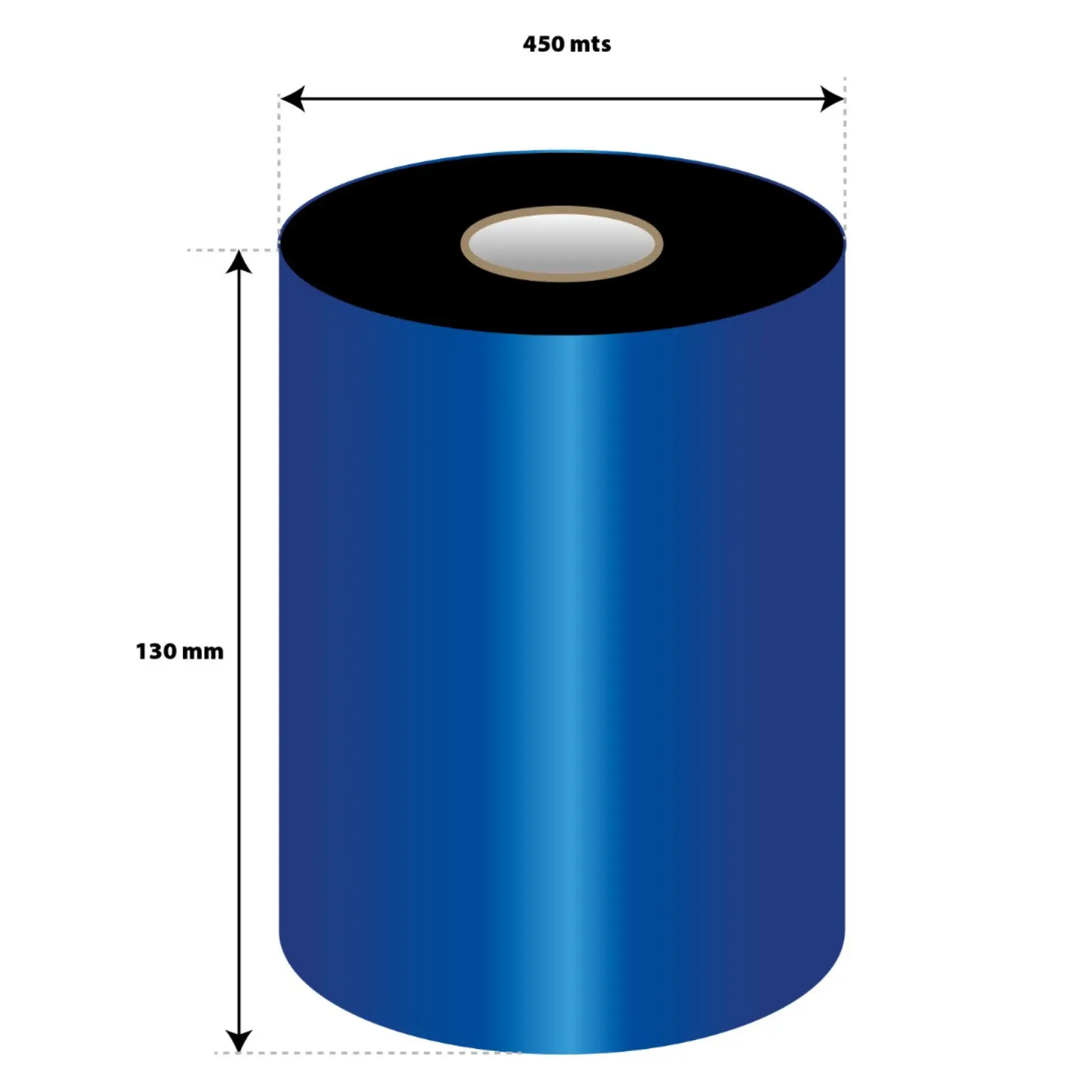 PACK DE 12 RIBBONS DE CERA DE 130 MM X 450 MTS PARA IMPRESORA INTERMEC ...