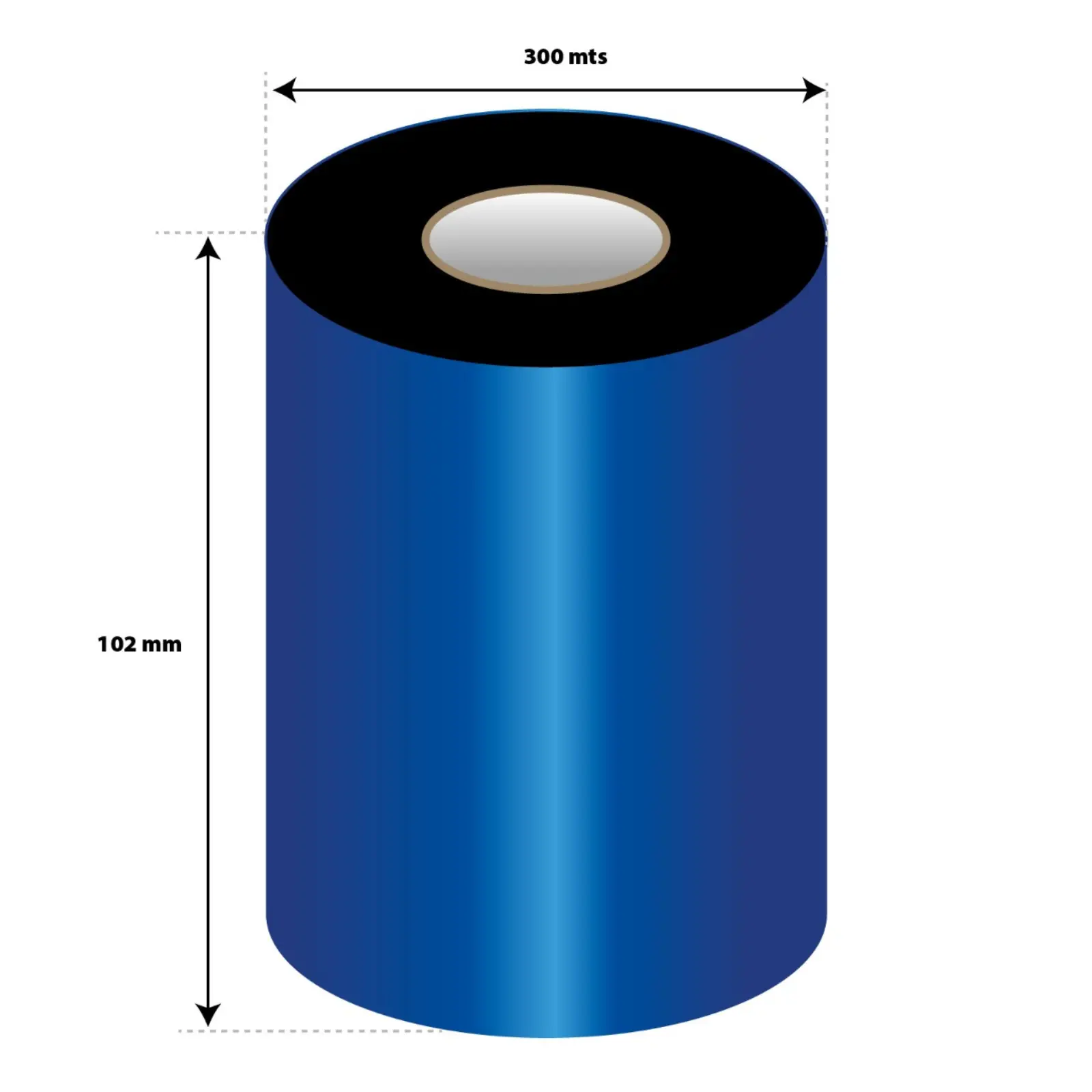 PACK DE 12 RIBBONS DE CERA AWR-8 DE 102 MM X 300 MTS PARA IMPRESORAS ...